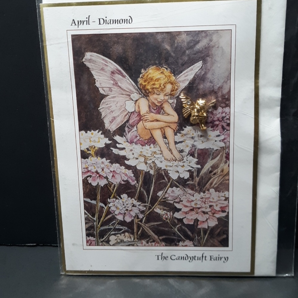 April Diamond 18K Gold Plated Fairy Pin Birthstone